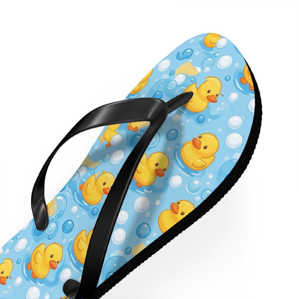 Rubber Duck Pattern Flip Flops – Cute Blue Bubble Beach Sandals
