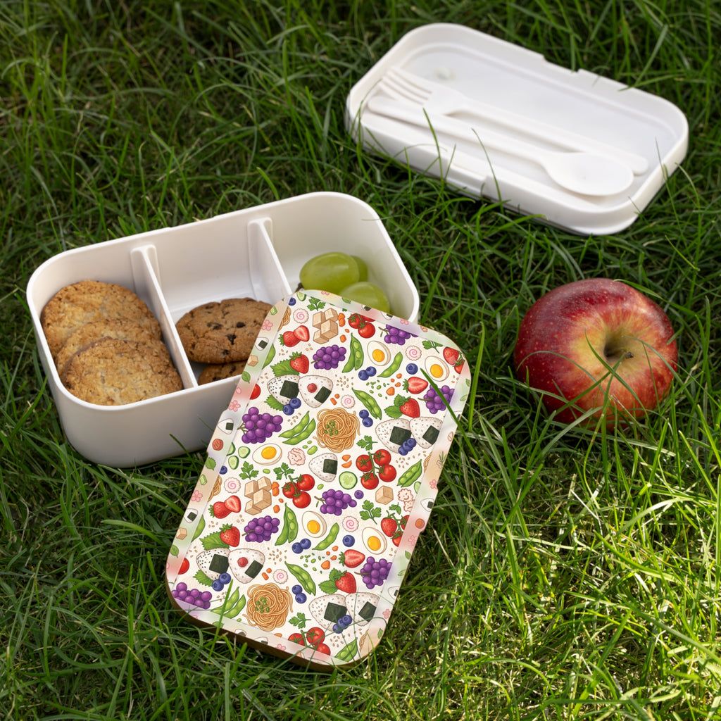 Bento Lunch Box — Cute Japanese Food Pattern Bento Box for Kids & Adults