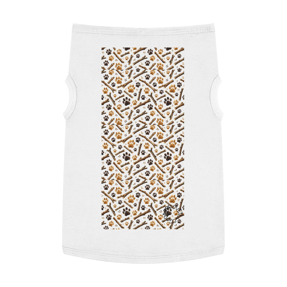 Paw Print & Bone Pattern Pet Tank Top — Cute Dog Shirt