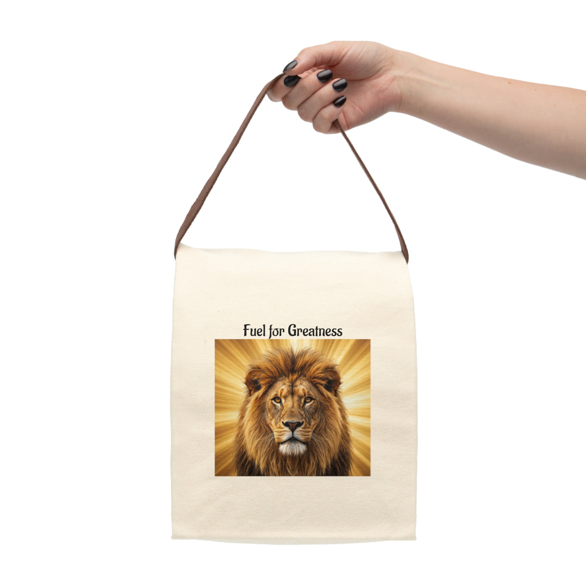 Lion 'Fuel for Greatness' Canvas Lunch Bag