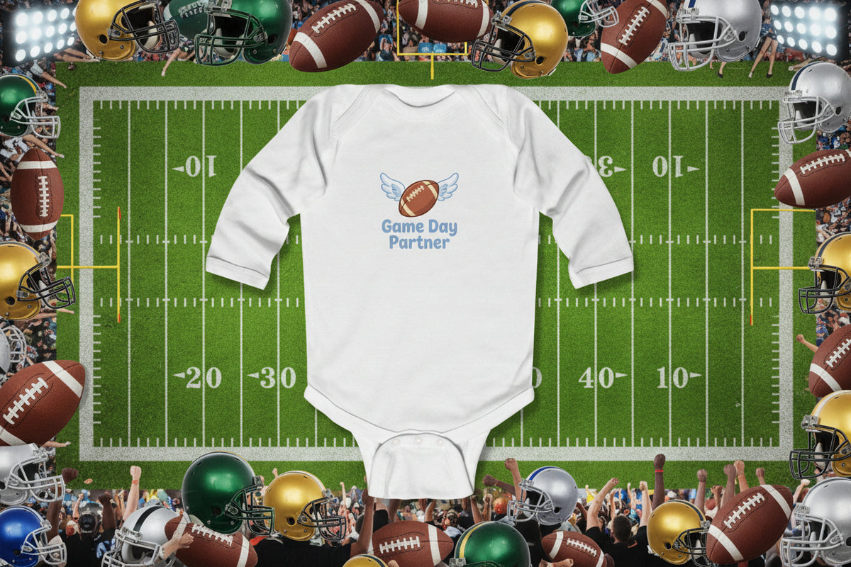 Infant Bodysuit - "Game Day Partner" Football Baby Onesie