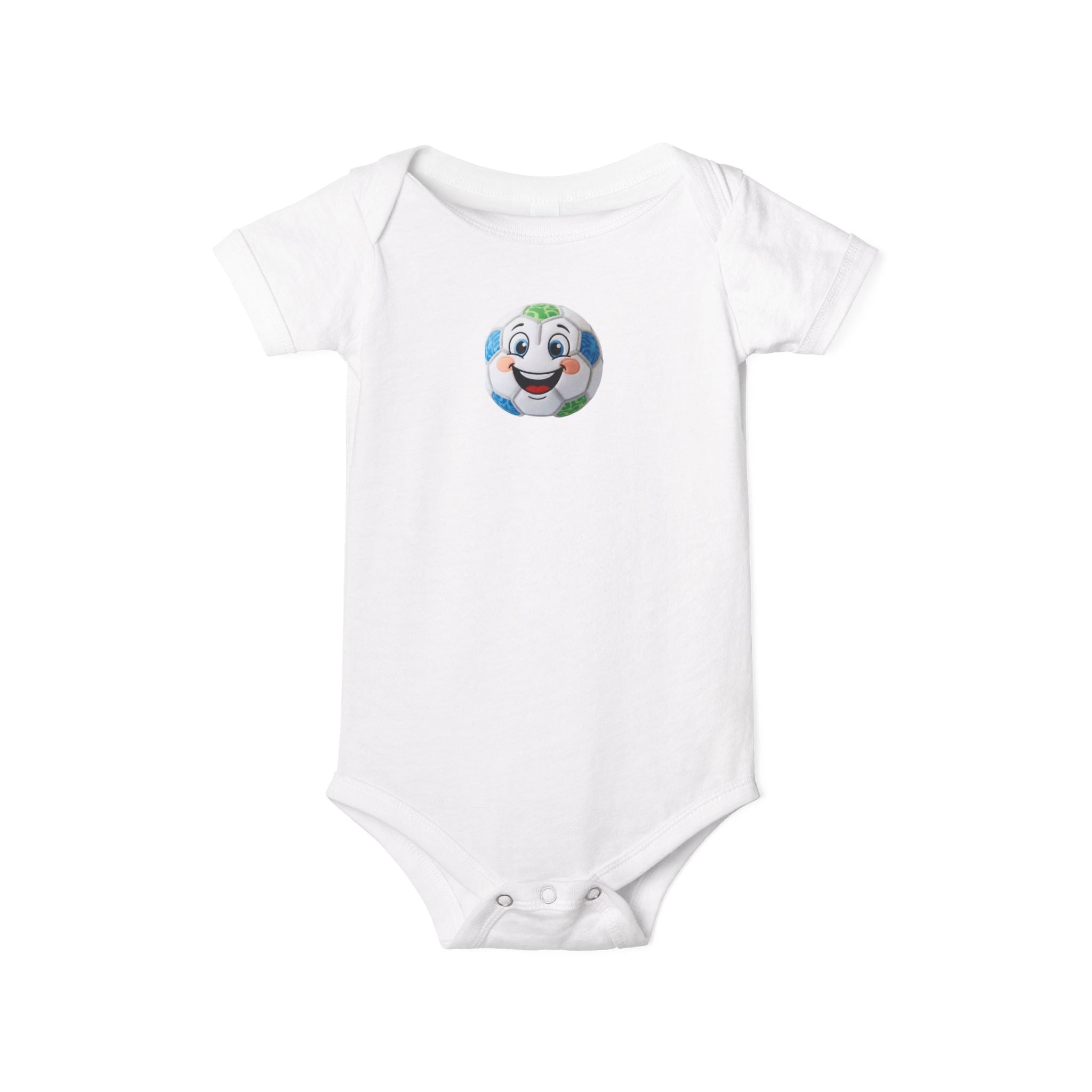 Happy Soccer Ball Baby Onesie — Cute Infant Soccer One-Piece