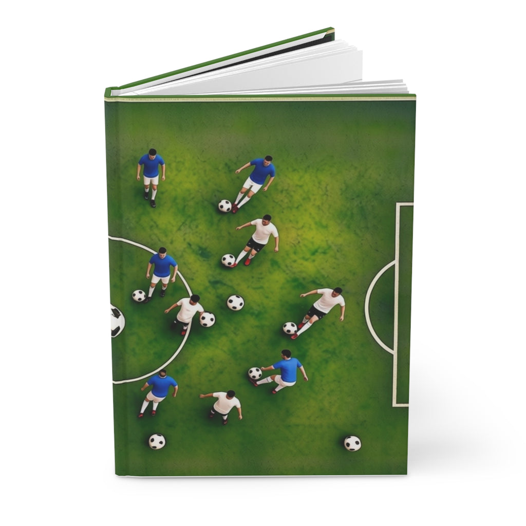 Soccer Pattern Hardcover Journal — Green Football Notebook for Players & Fans