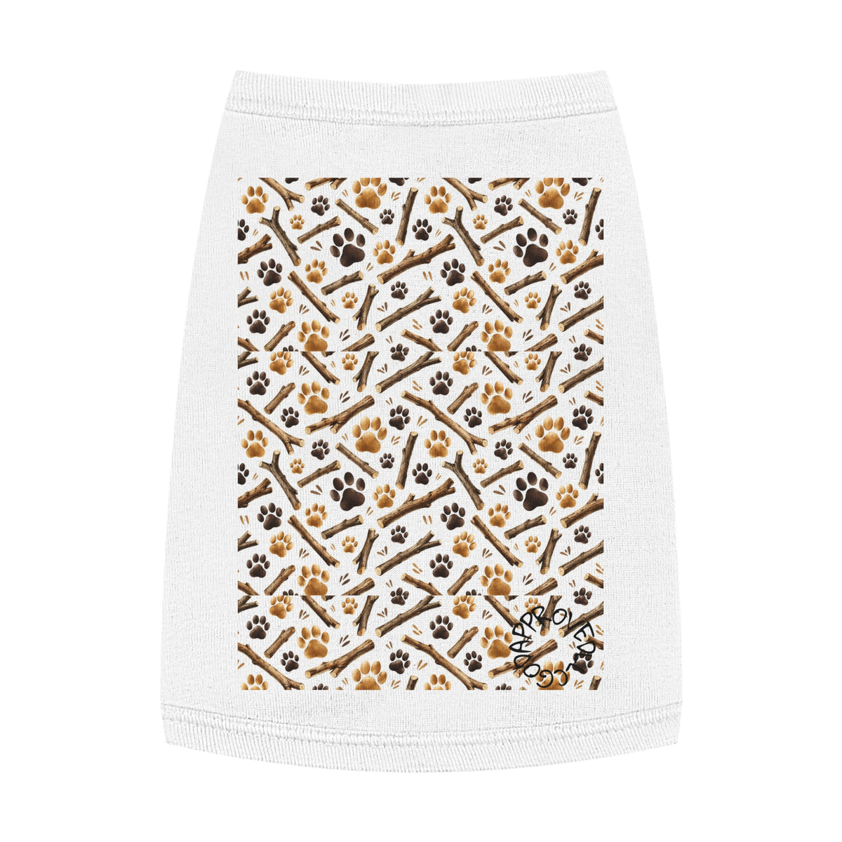 Paw Print & Bone Pattern Pet Tank Top — Cute Dog Shirt