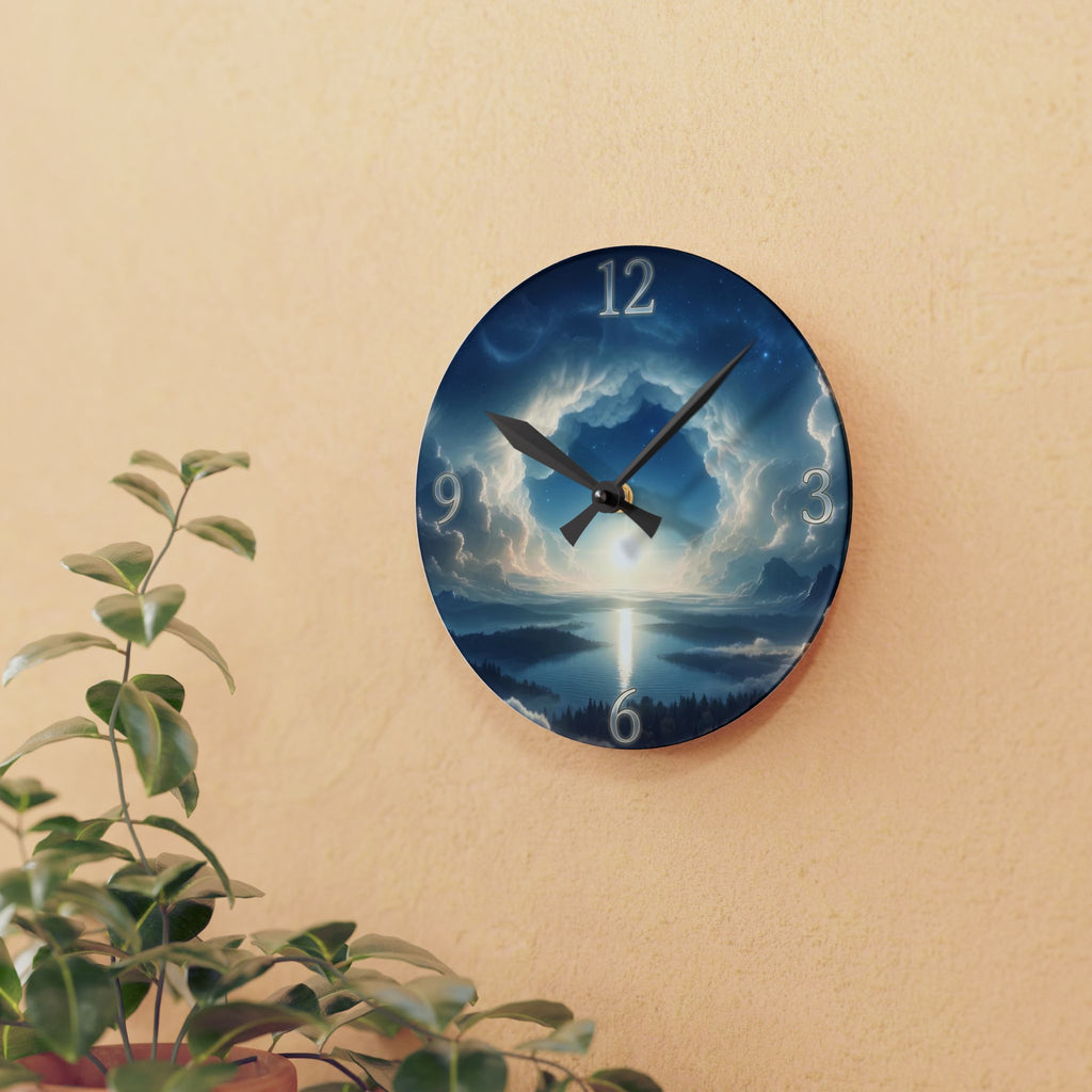 Acrylic Wall Clock - Serene Sunrise Landscape Wall Clock