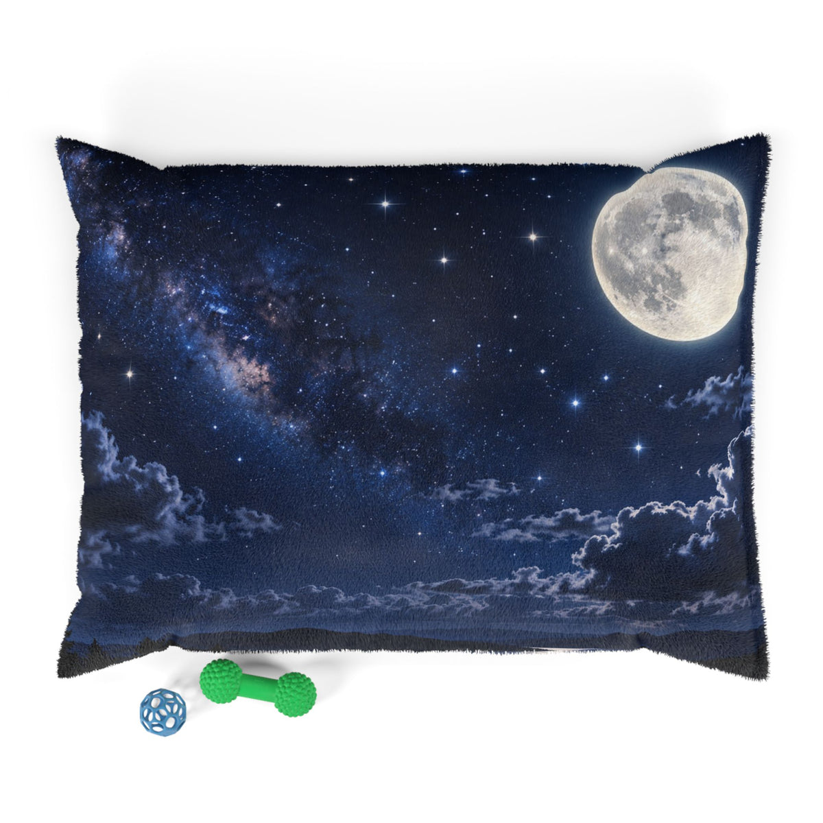Moonlit Night Pet Bed — Galaxy Starry Sky Dog & Cat Cushion