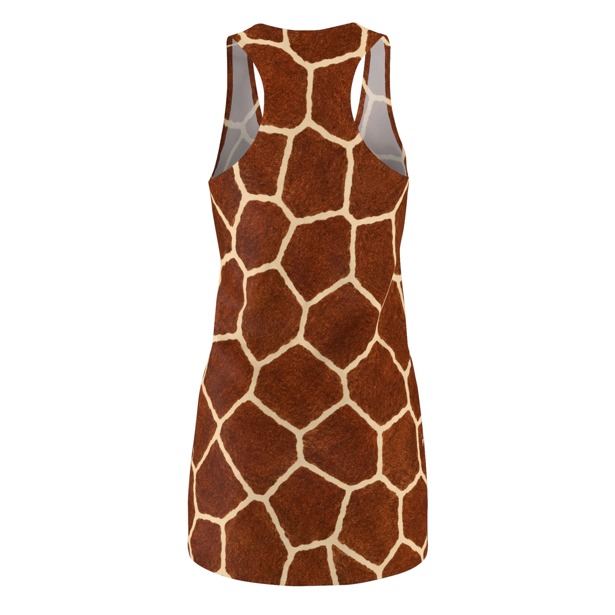Giraffe Print Racerback Dress — Safari Animal Pattern Women's Dress
