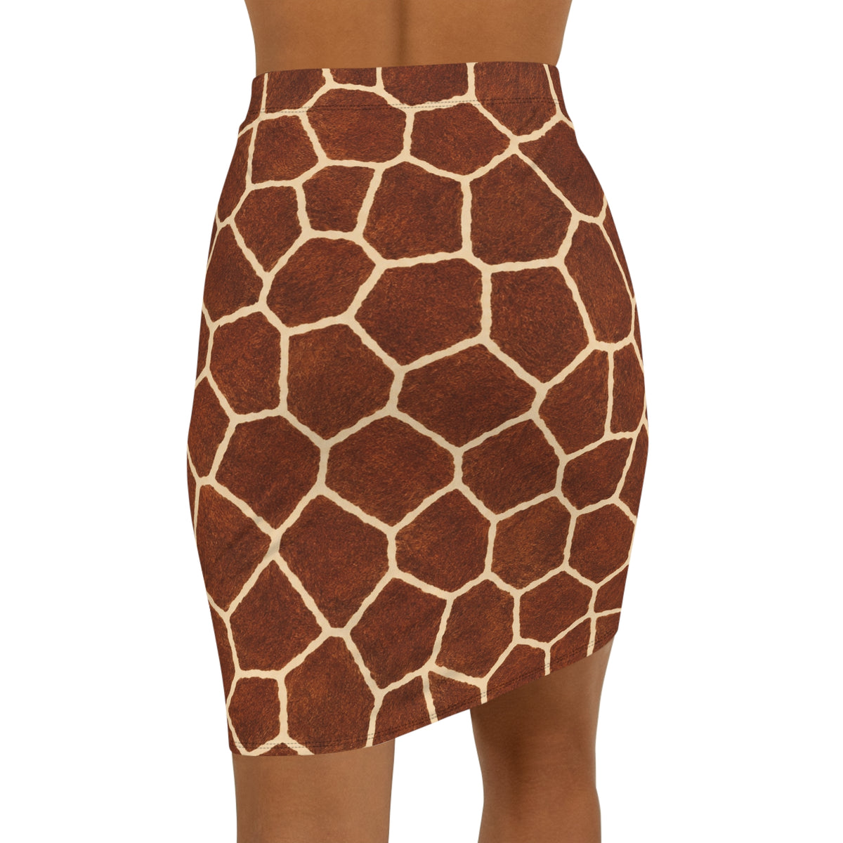 Giraffe Print Pencil Skirt — Mid‑Waist