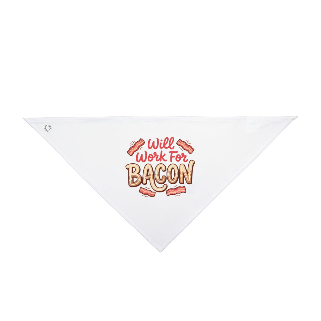 Pet Bandana — "Will Work for Bacon" Funny Dog Bandana, Cute Pet Accessory for Treat-Loving Pups