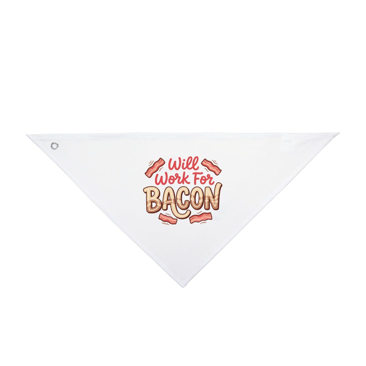 Pet Bandana — "Will Work for Bacon" Funny Dog Bandana, Cute Pet Accessory for Treat-Loving Pups