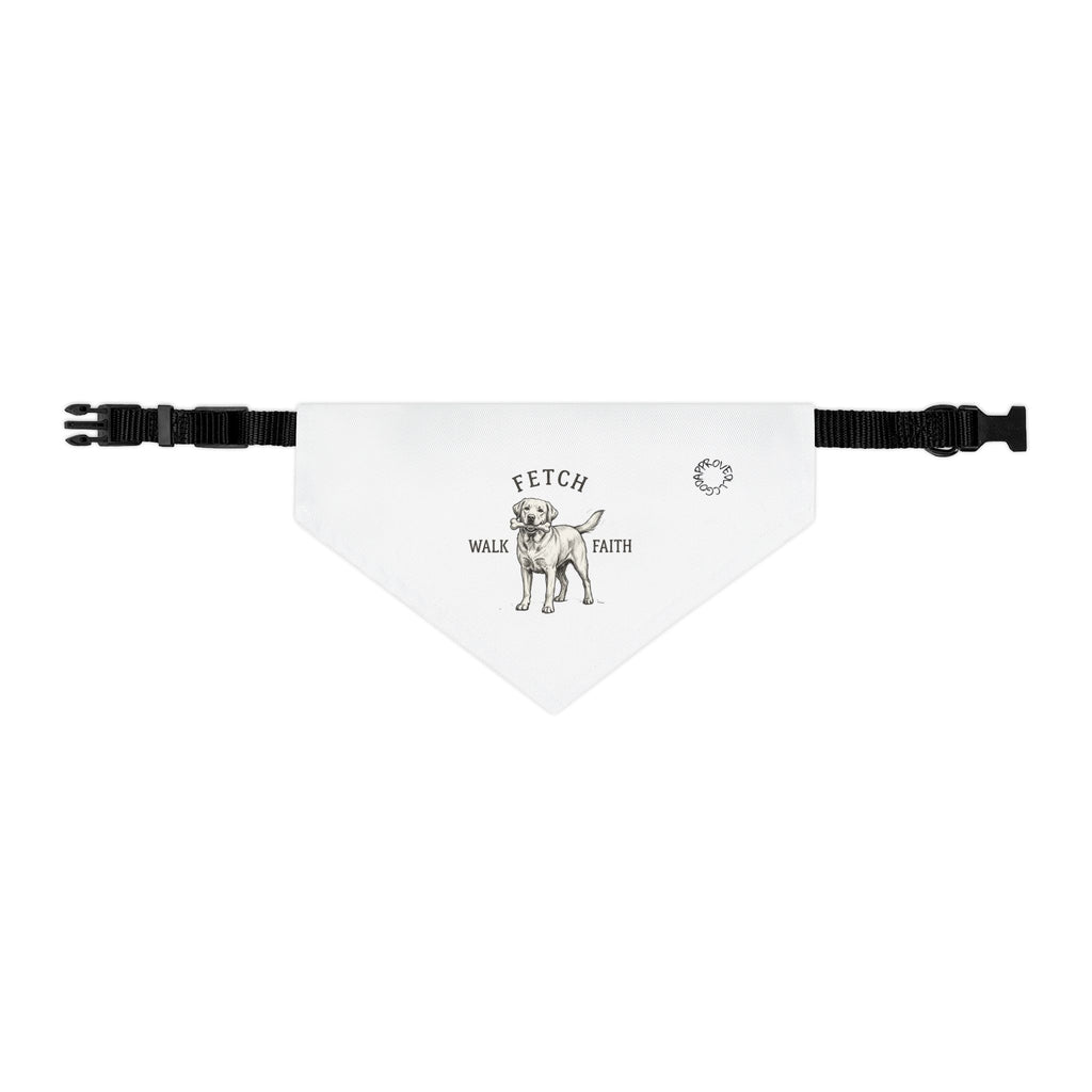 Fetch Walk Faith Dog Bandana Collar — 'Fetch Walk Faith' Graphic Pet Accessory