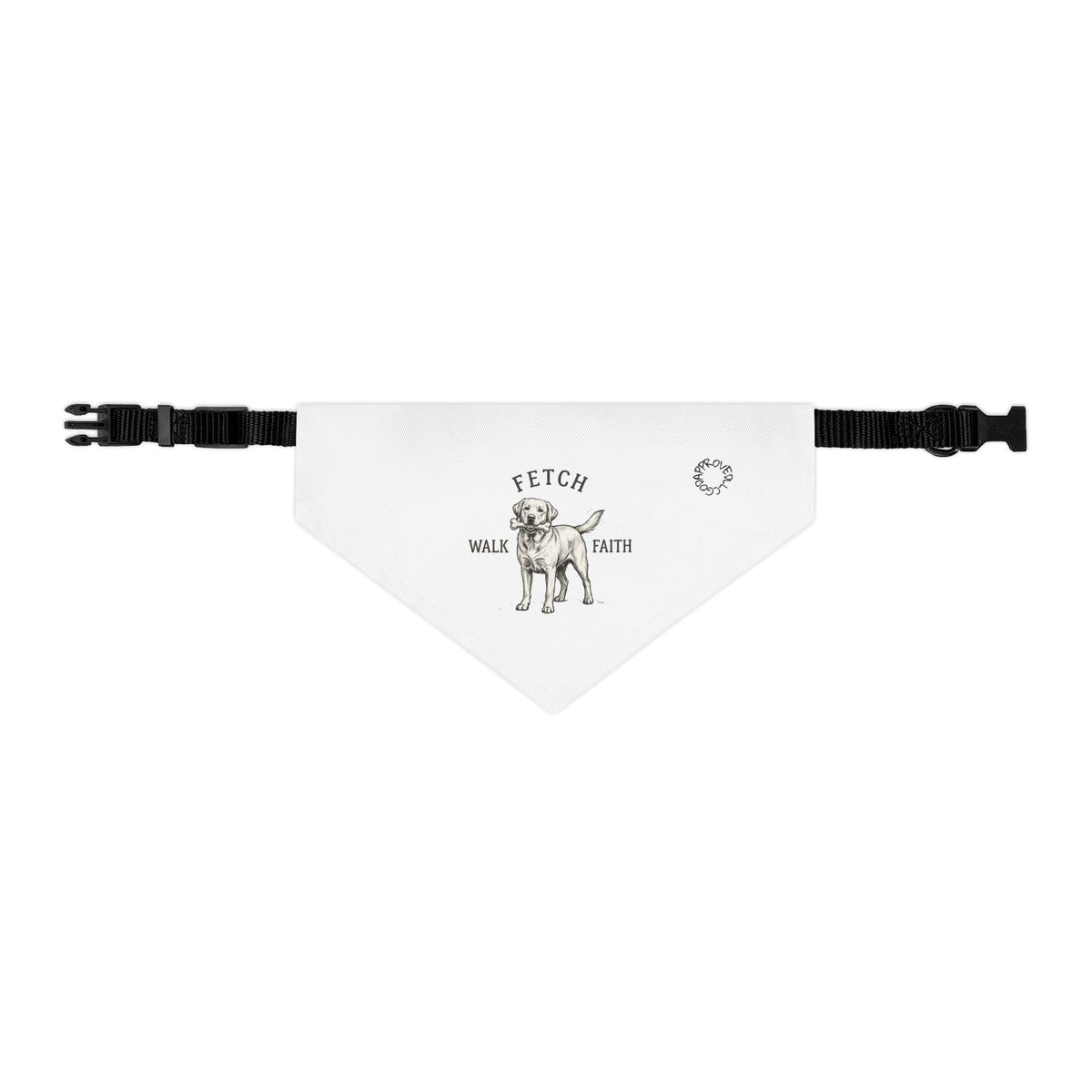 Fetch Walk Faith Dog Bandana Collar — 'Fetch Walk Faith' Graphic Pet Accessory