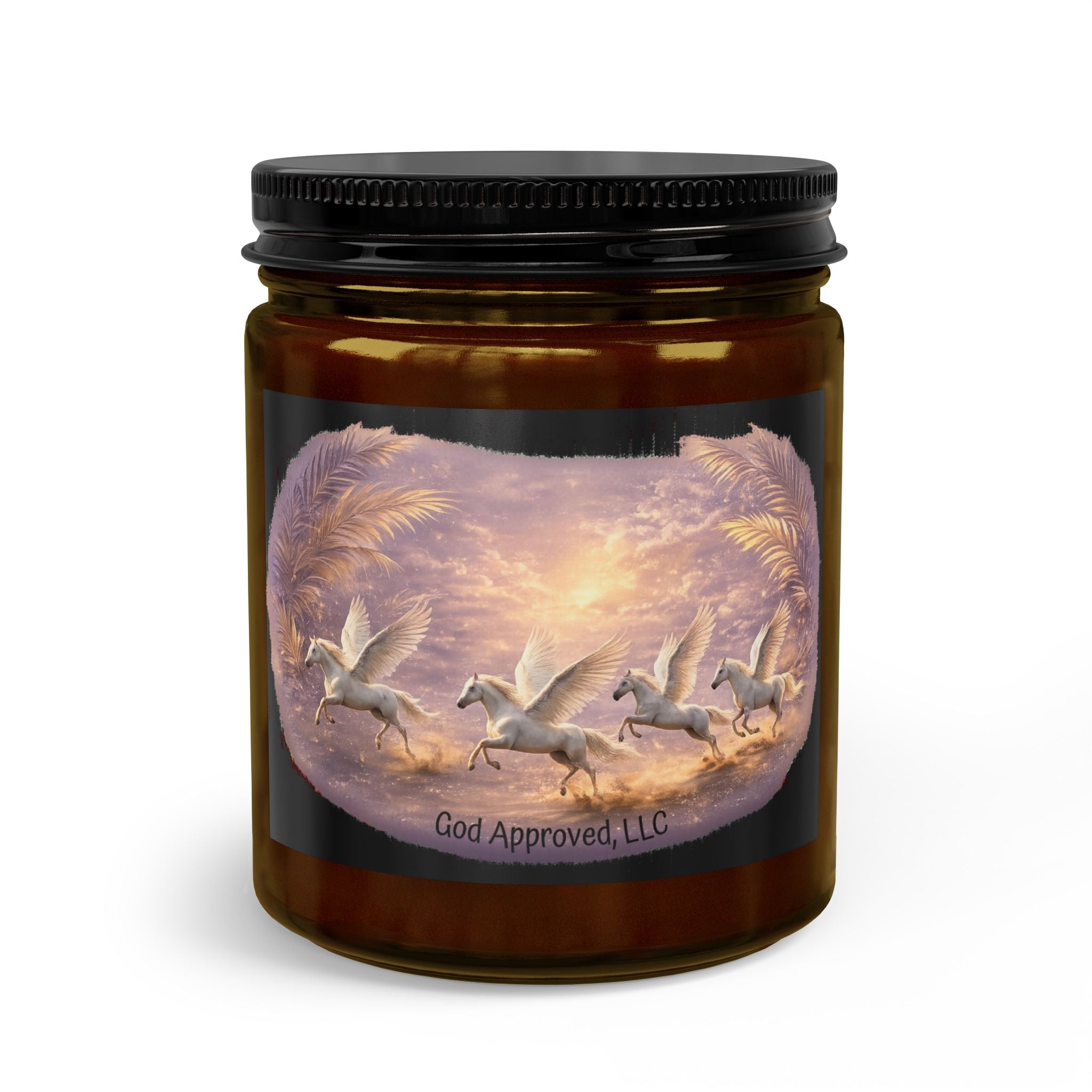 Pegasus Take Flight Candle Set — Jar Candle with Matches & Wick Trimmer (Mythical Horse Design)
