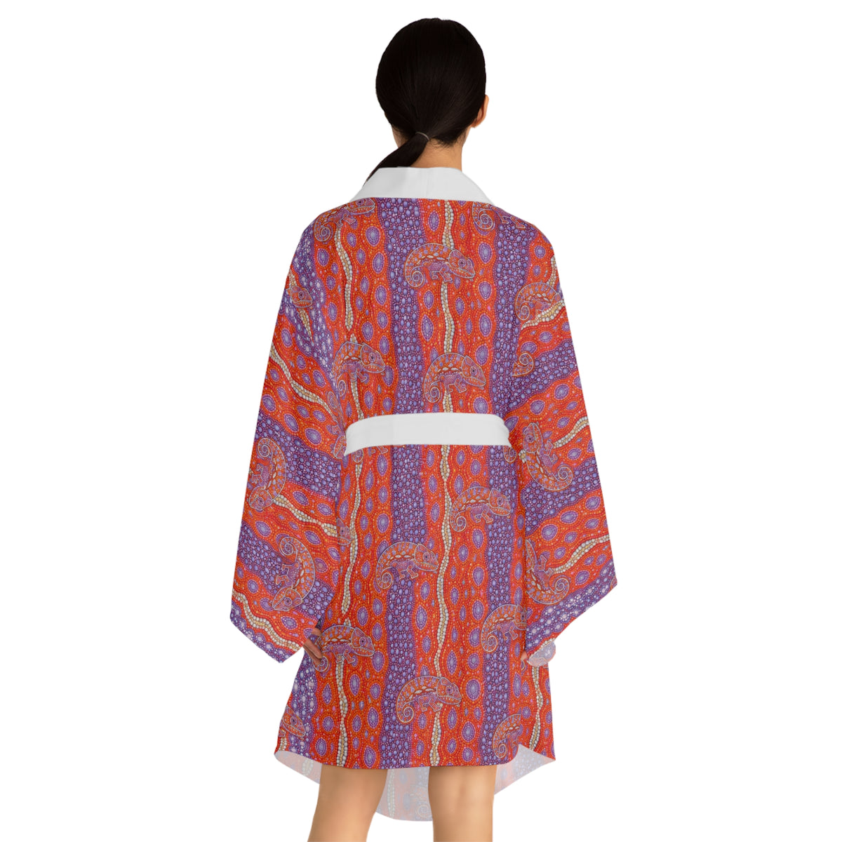 Red Paisley Kimono Robe – Long Sleeve