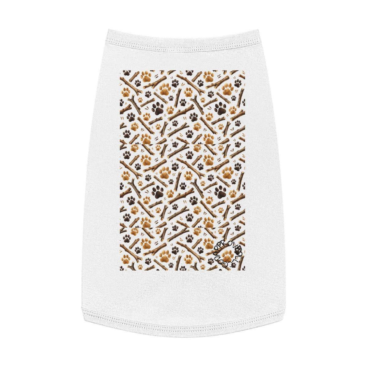 Paw Print & Bone Pattern Pet Tank Top — Cute Dog Shirt
