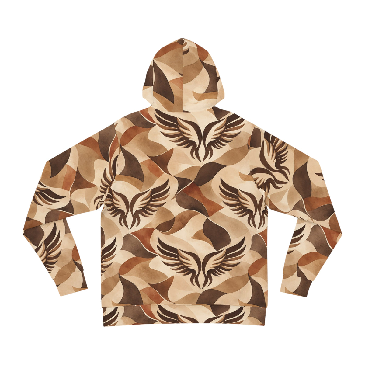 Phoenix Camo Hoodie — Brown Abstract All-Over Print