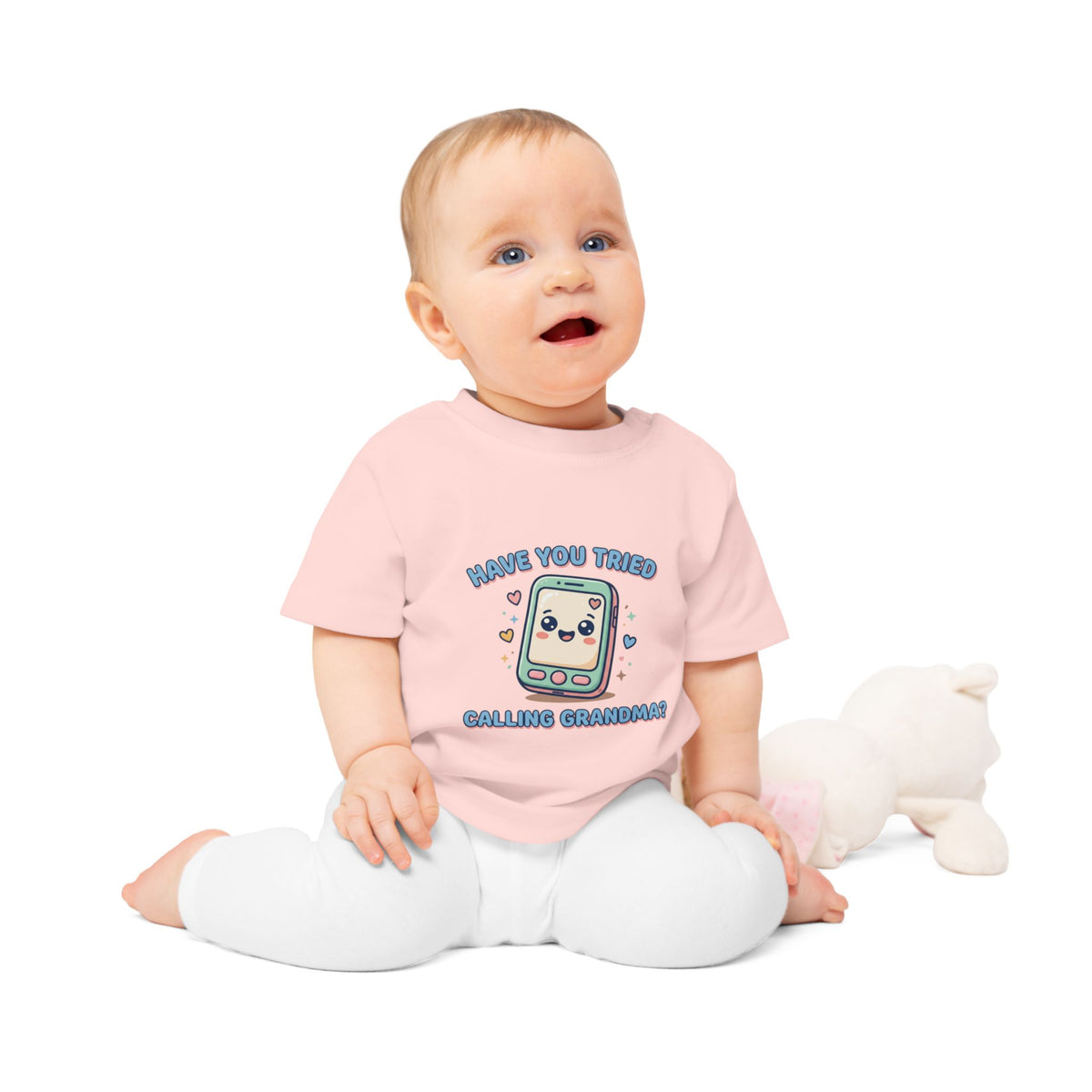 Have You Tried Calling Grandma? Cute Baby T-Shirt — Adorable Kawaii Phone Design for Newborns & Infant Gifts