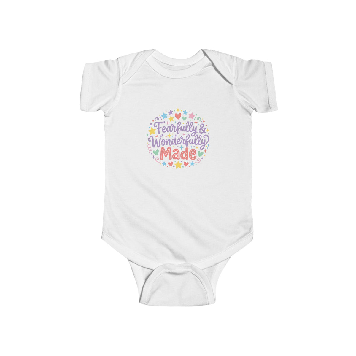Infant Bodysuit — "Fearfully & Wonderfully Made" Pastel Baby Onesie
