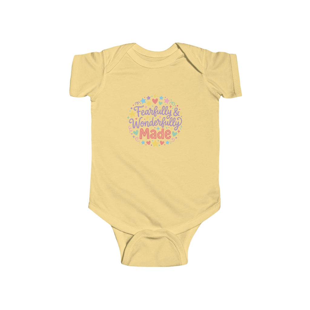 Infant Bodysuit — "Fearfully & Wonderfully Made" Pastel Baby Onesie