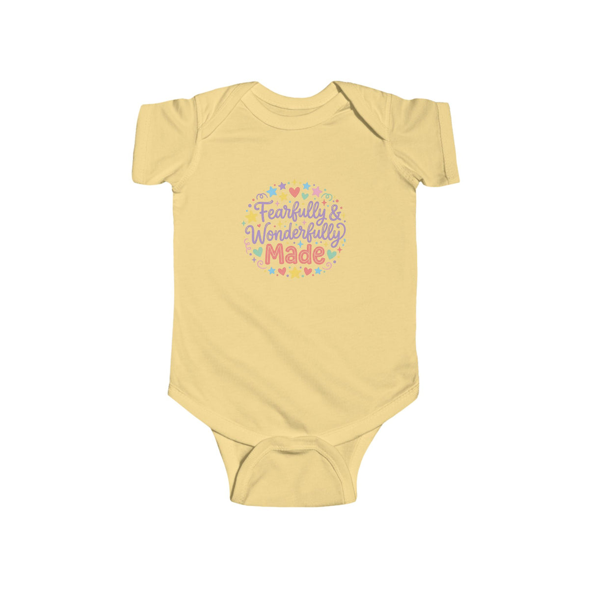 Infant Bodysuit — "Fearfully & Wonderfully Made" Pastel Baby Onesie