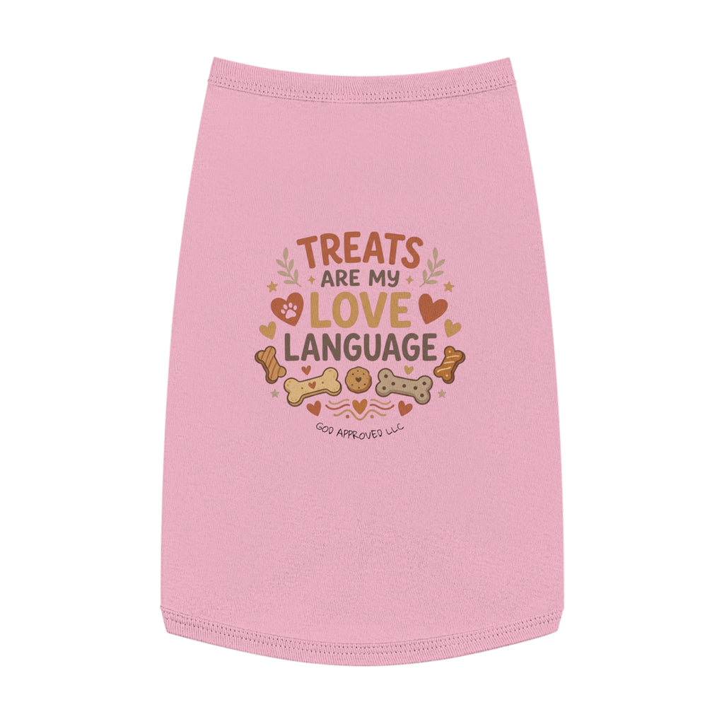 Dog Tank Top - "Treats Are My Love Language" Cute Pet Tee