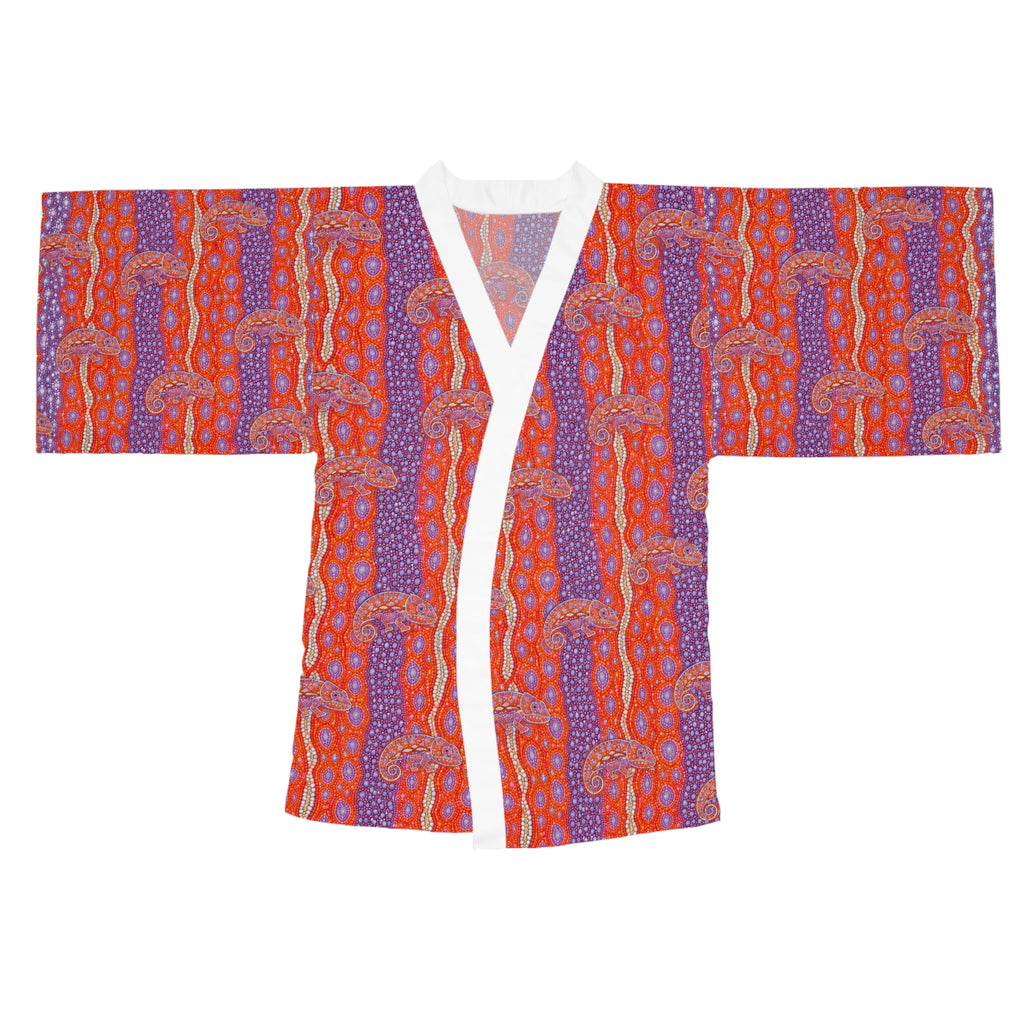 Red Paisley Kimono Robe – Long Sleeve