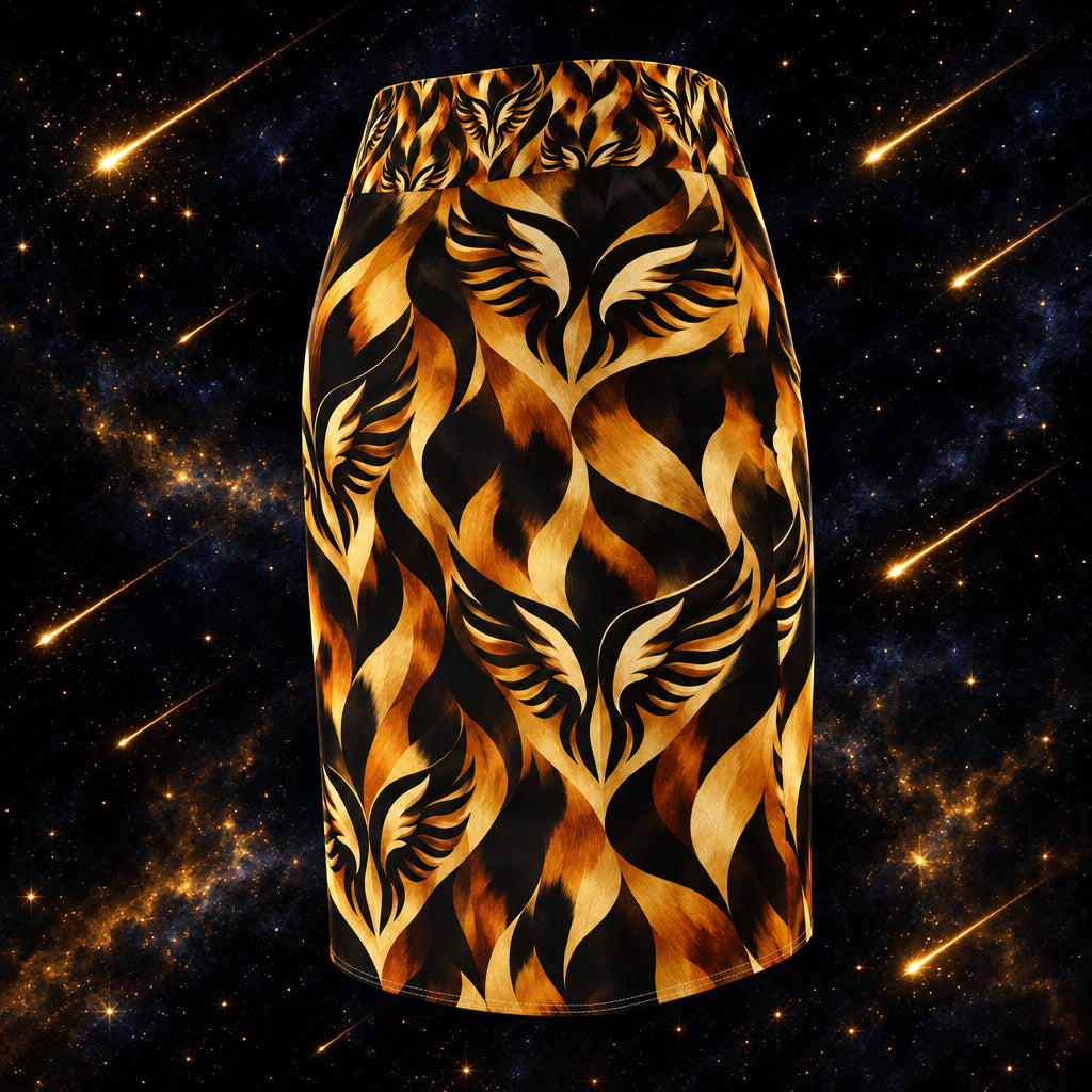 Flame Wing Pencil Skirt