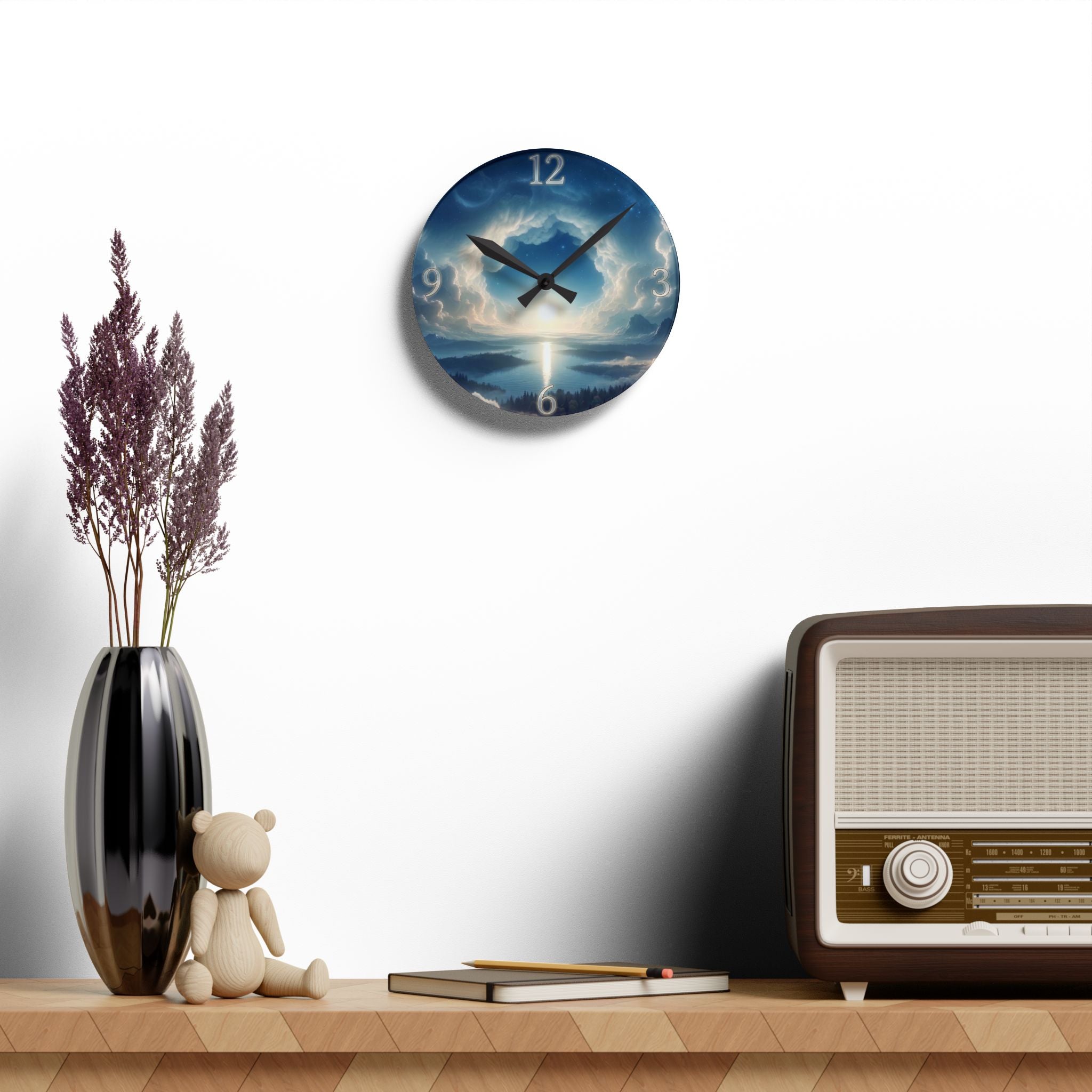 Acrylic Wall Clock - Serene Sunrise Landscape Wall Clock