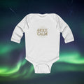 Infant Long Sleeve Bodysuit - "Holy Calm" Gold Holiday Baby Onesie