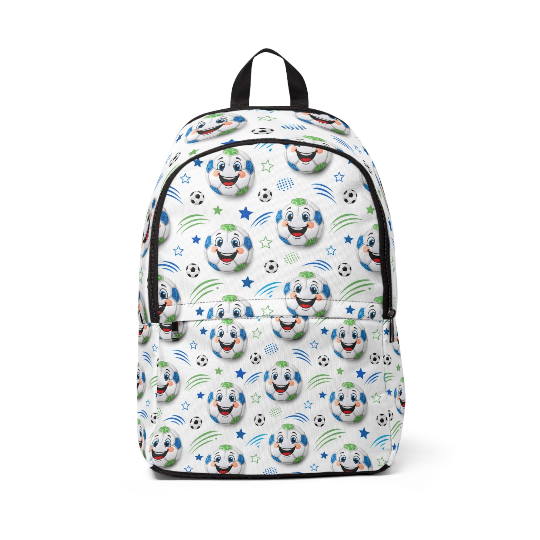 Smiling Game On Soccer Ball Kids Backpack – Soccer Ball Pattern School Backpack