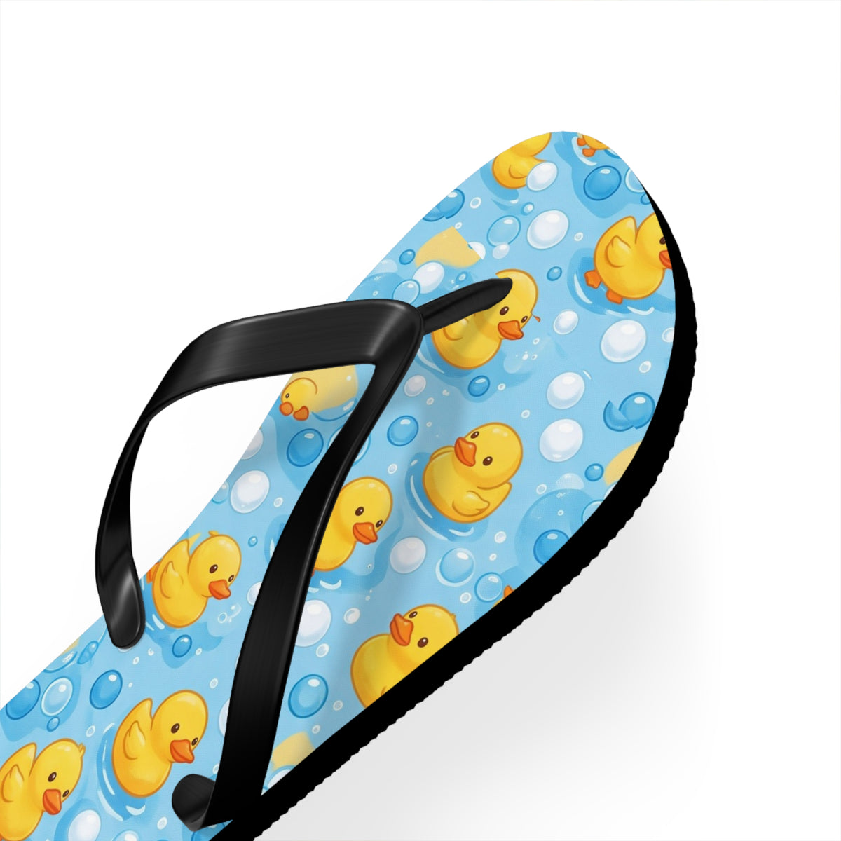 Rubber Duck Pattern Flip Flops – Cute Blue Bubble Beach Sandals
