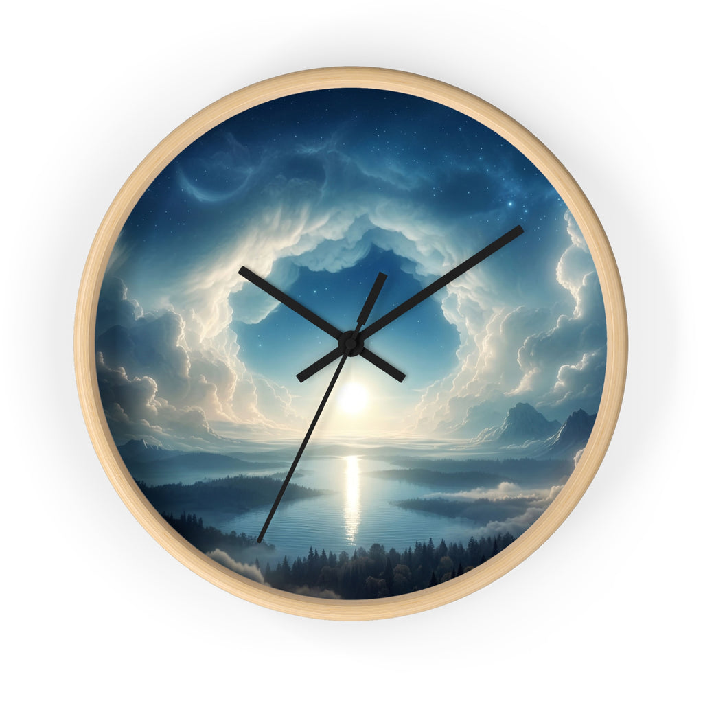 Sunrise Portal Wall Clock — Dreamy Celestial Landscape Clock