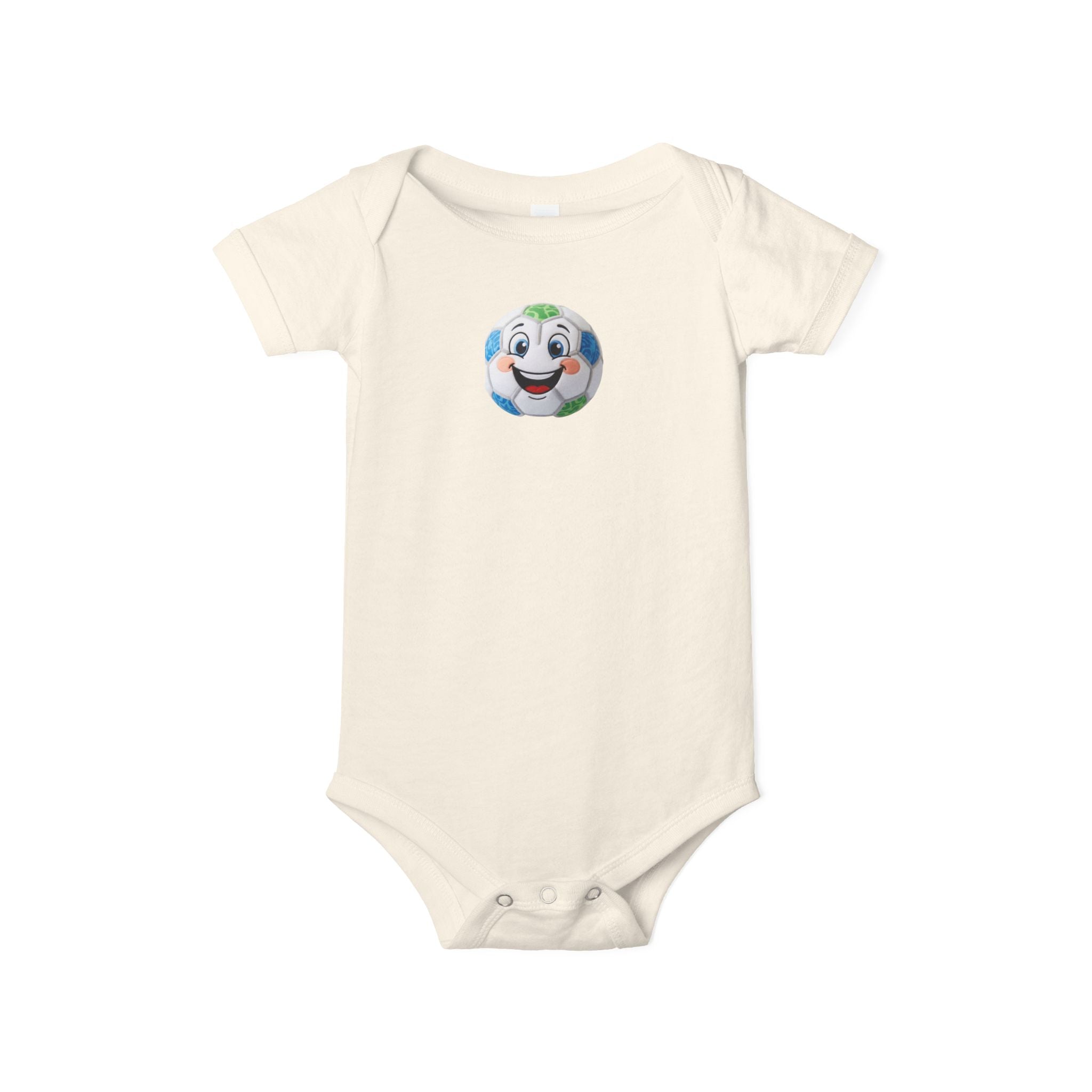 Happy Soccer Ball Baby Onesie — Cute Infant Soccer One-Piece