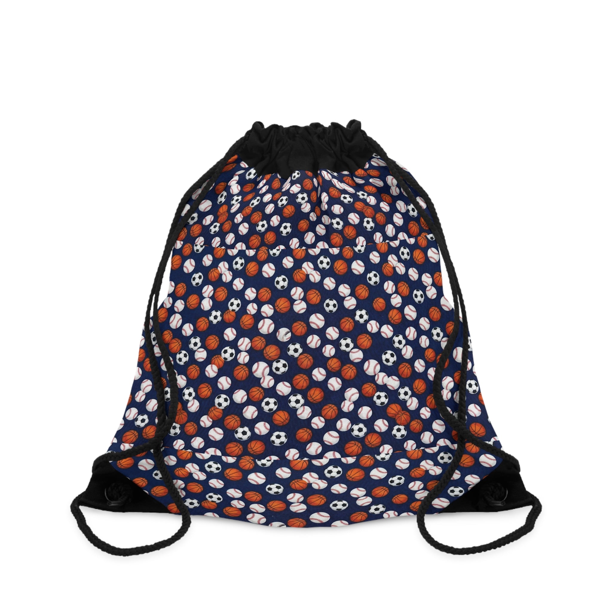 Sports Ball Print Drawstring Bag