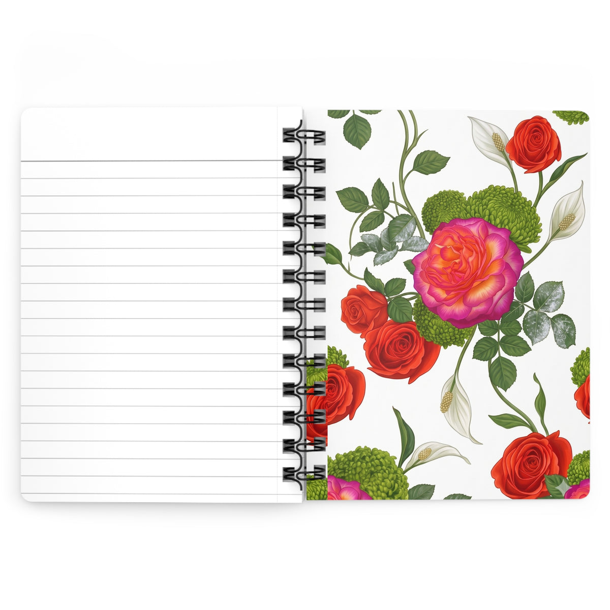 Floral Rose Spiral Journal