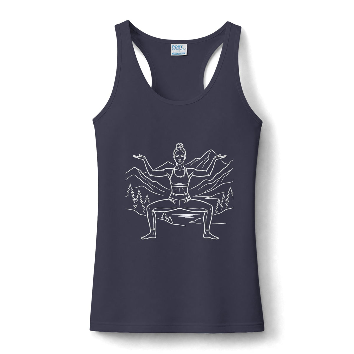 Yoga Mountain Tank — Women's Activewear Tank Top with Goddess Pose Graphic