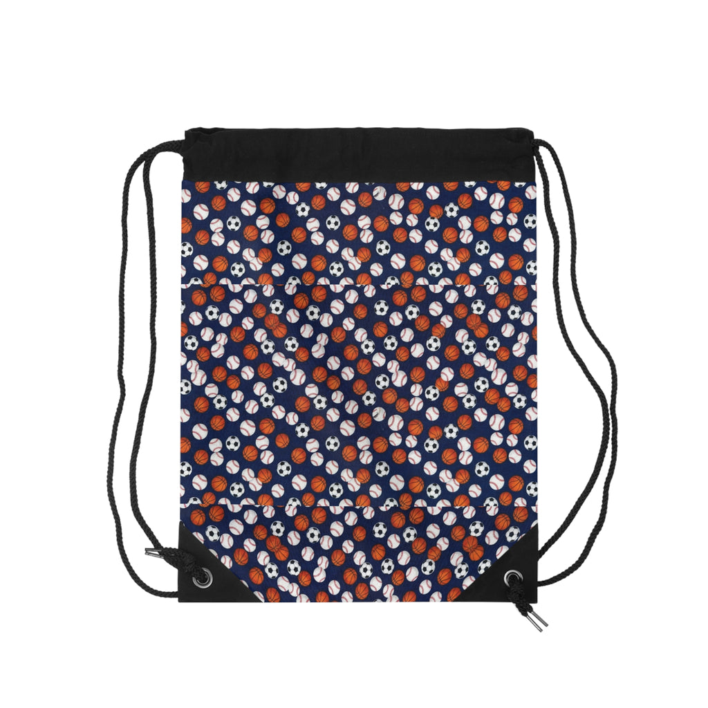 Sports Ball Print Drawstring Bag