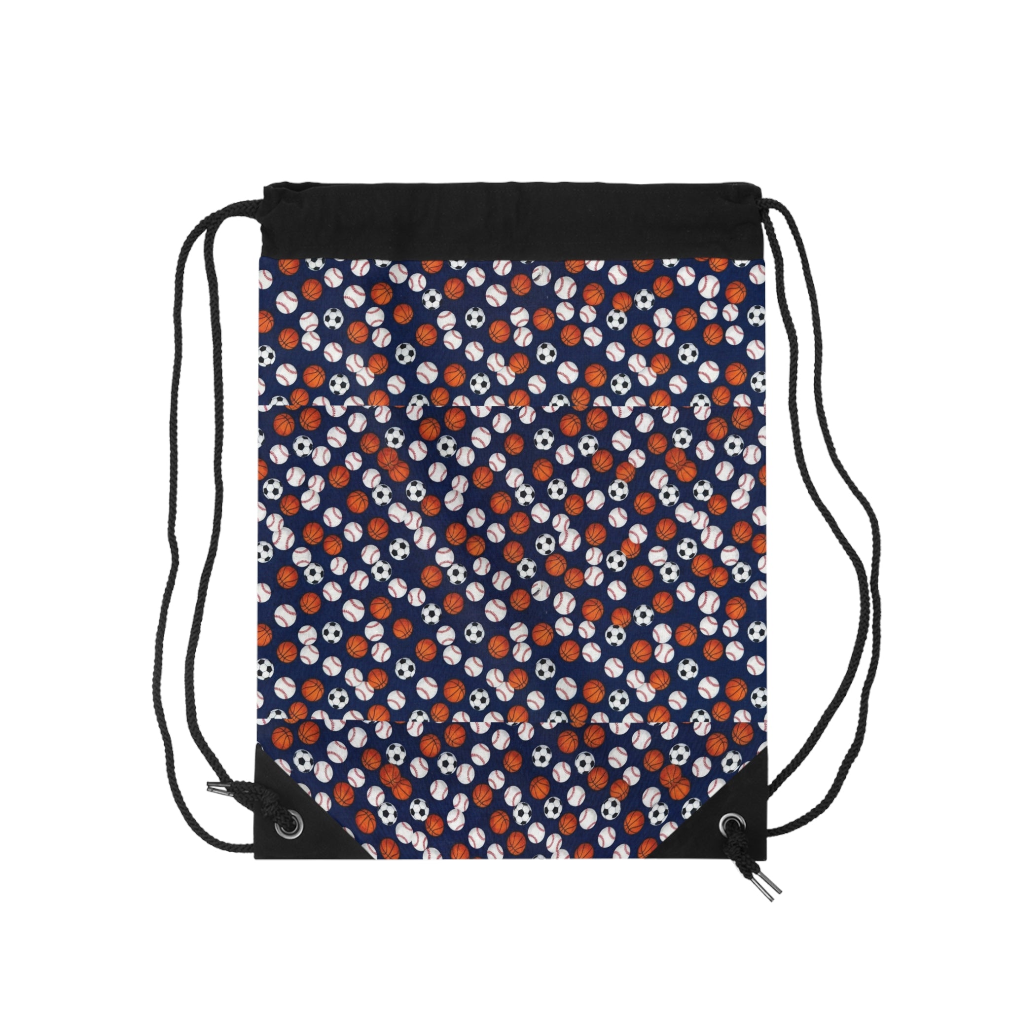 Sports Ball Print Drawstring Bag