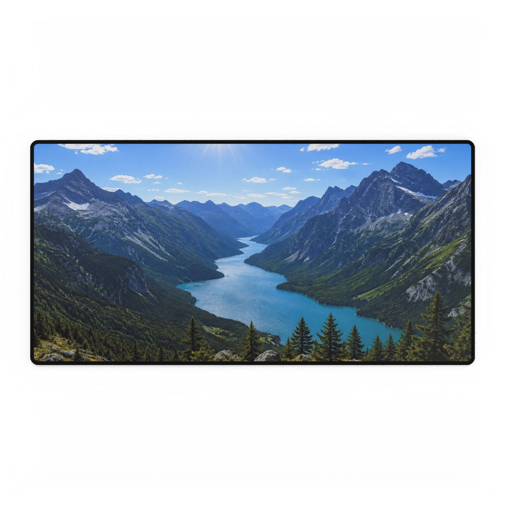 Mountain Lake Desk Mat — Scenic Desk Pad for Home Office & Gaming