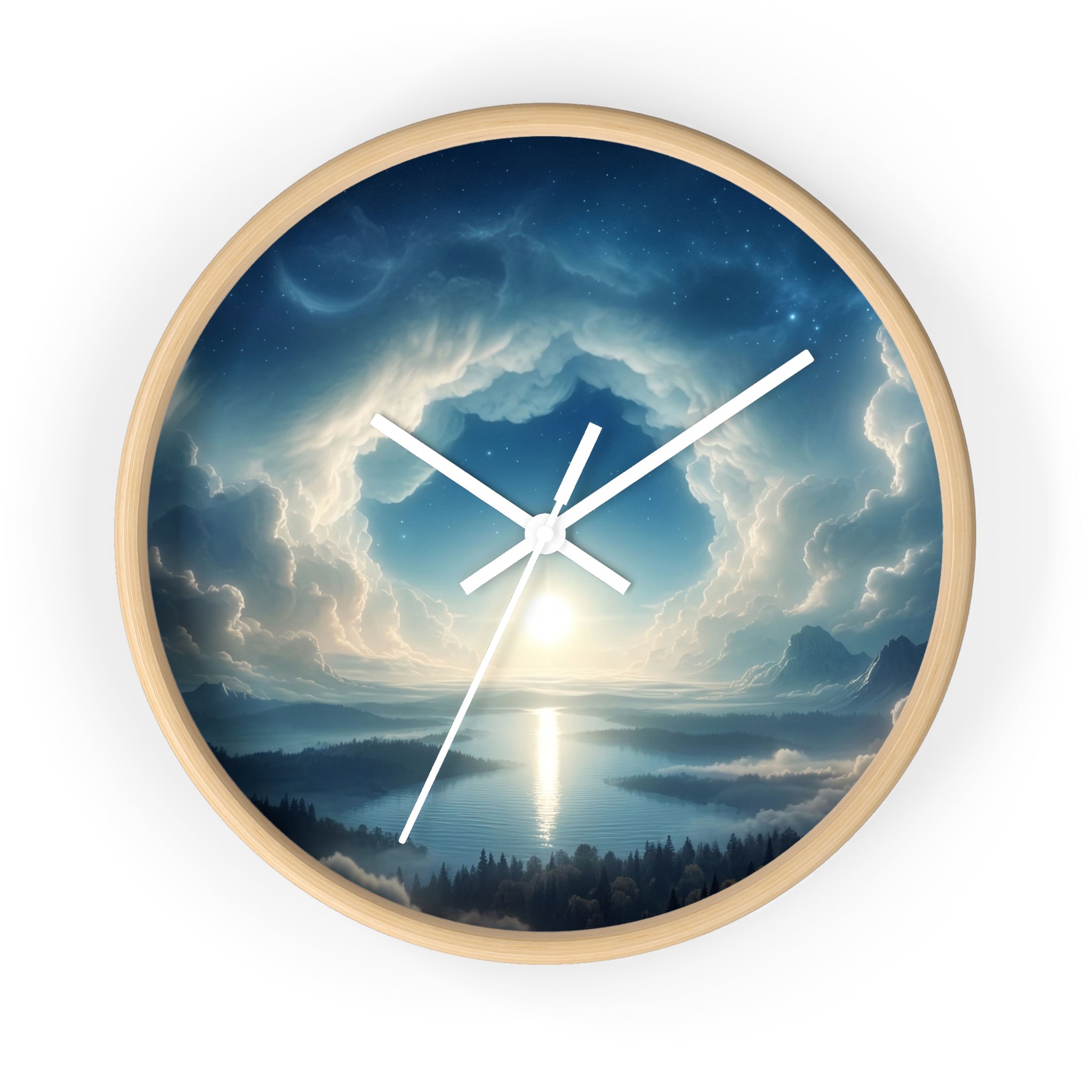 Sunrise Portal Wall Clock — Dreamy Celestial Landscape Clock