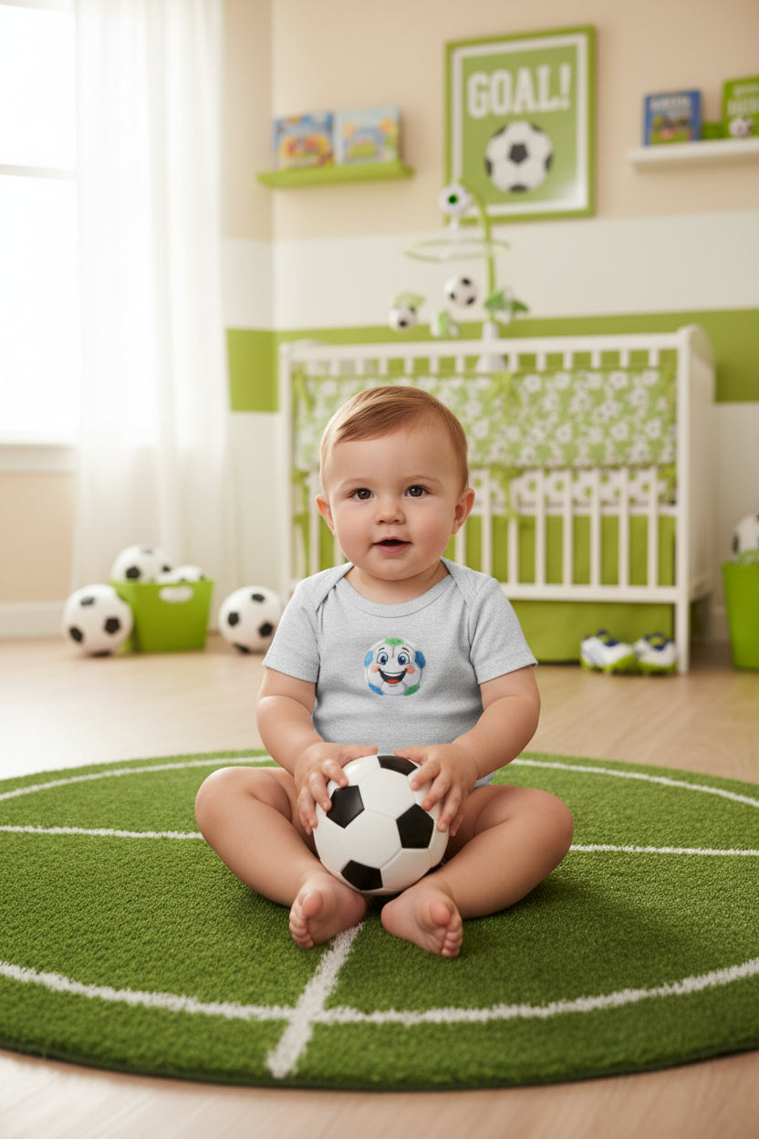 Happy Soccer Ball Baby Onesie — Cute Infant Soccer One-Piece