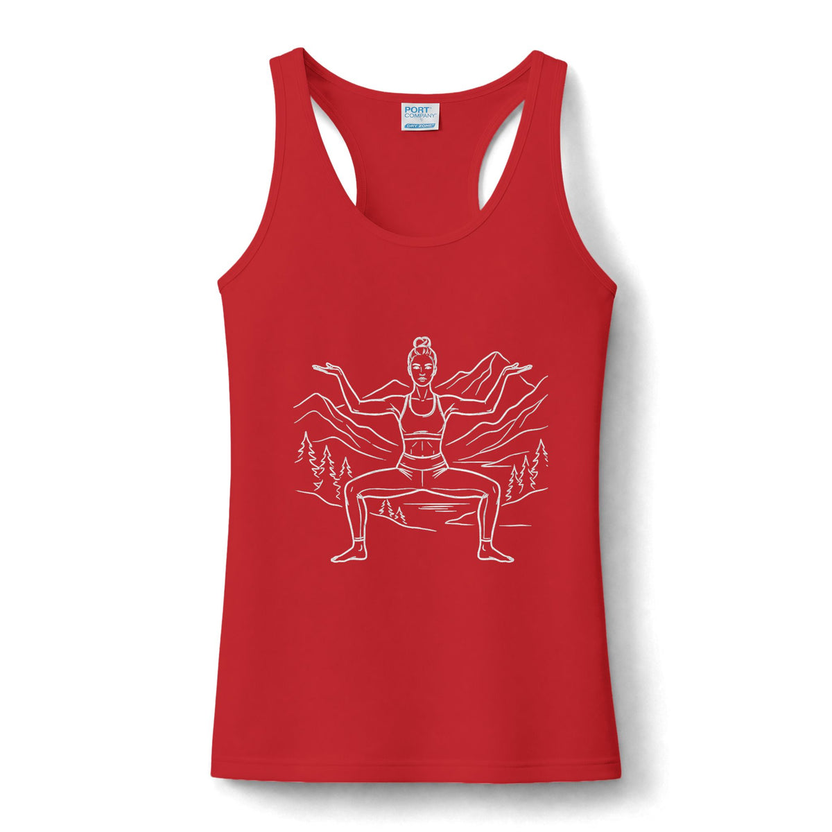 Yoga Mountain Tank — Women's Activewear Tank Top with Goddess Pose Graphic
