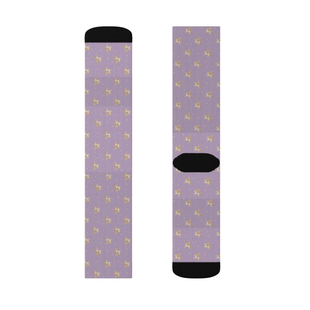Lavender Pegasus Pattern Socks - Crew Socks