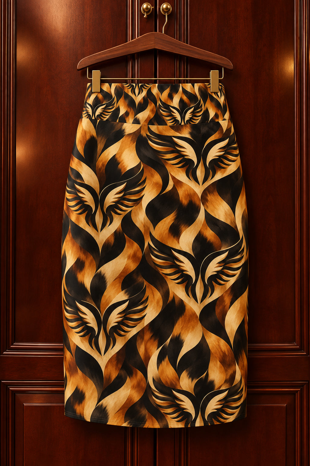 Flame Wing Pencil Skirt