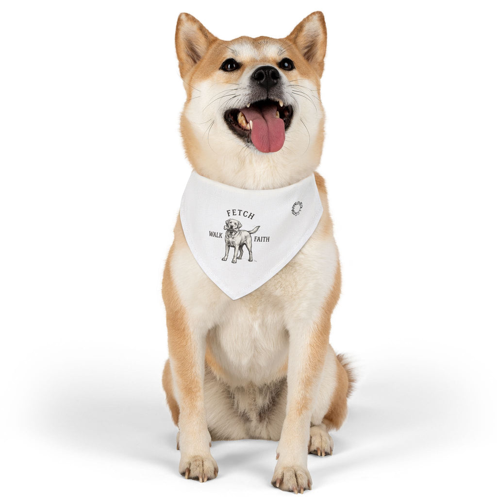 Fetch Walk Faith Dog Bandana Collar — 'Fetch Walk Faith' Graphic Pet Accessory