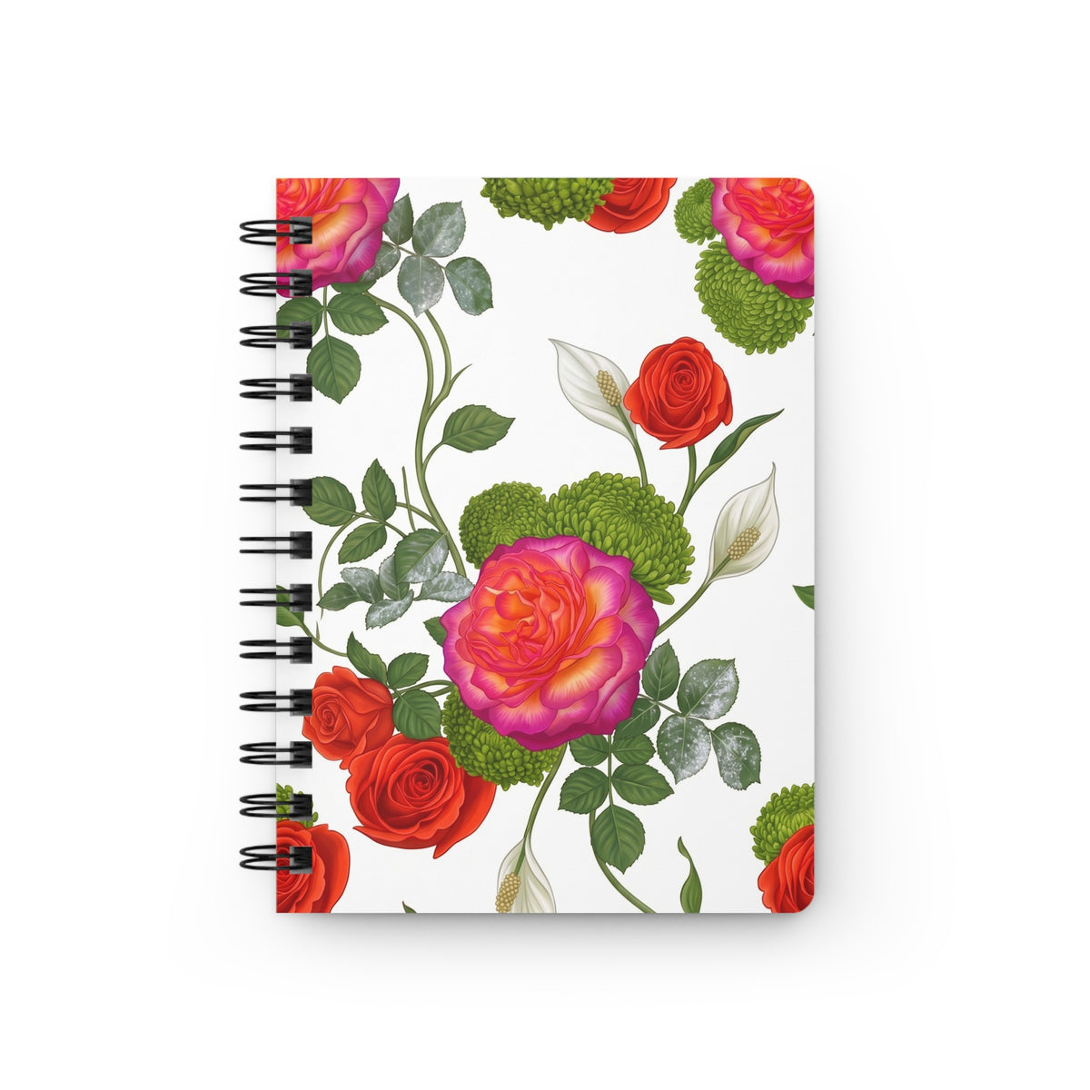 Floral Rose Spiral Journal