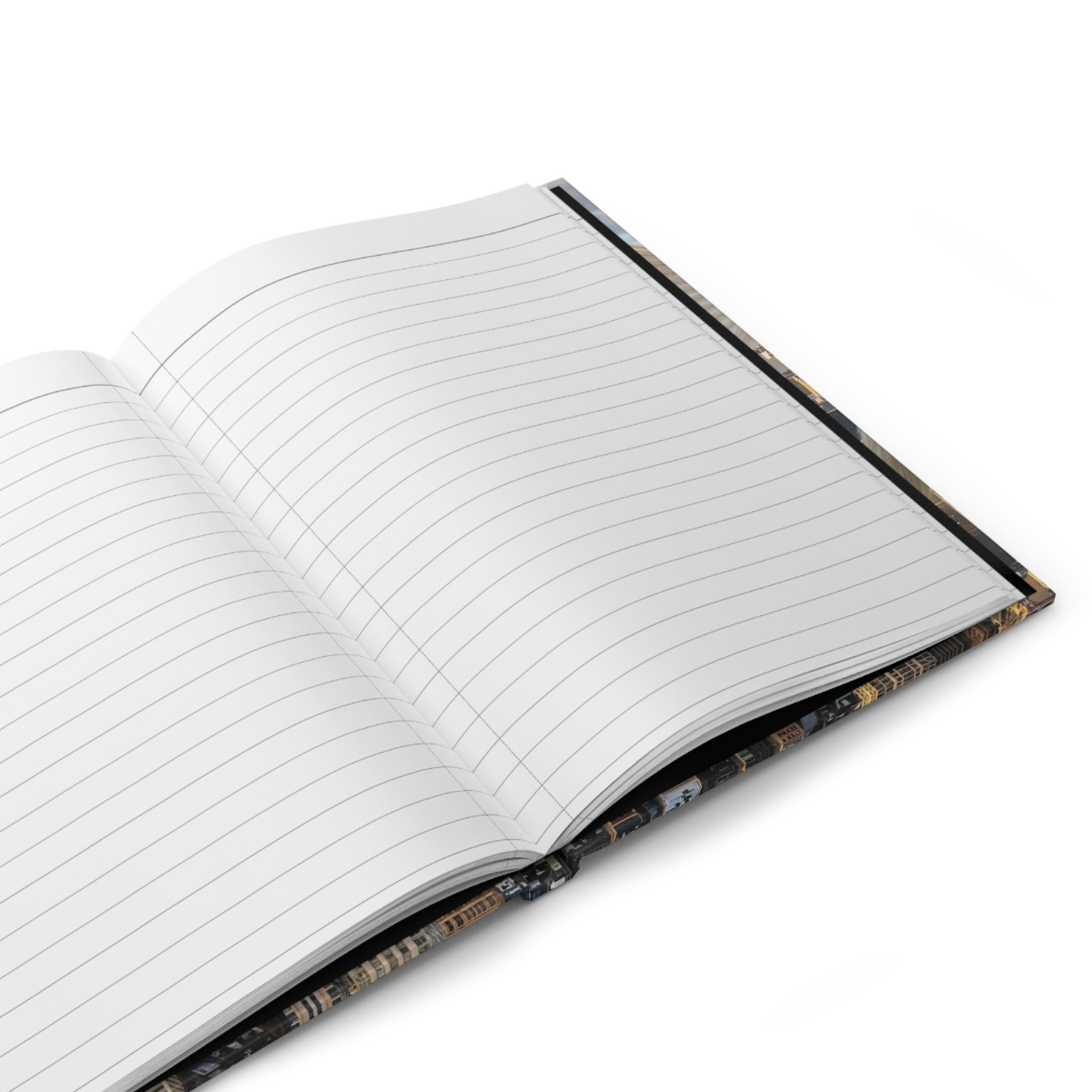 Pegasus Skyscraper View Hardcover Journal — Fantasy Cityscape Notebook