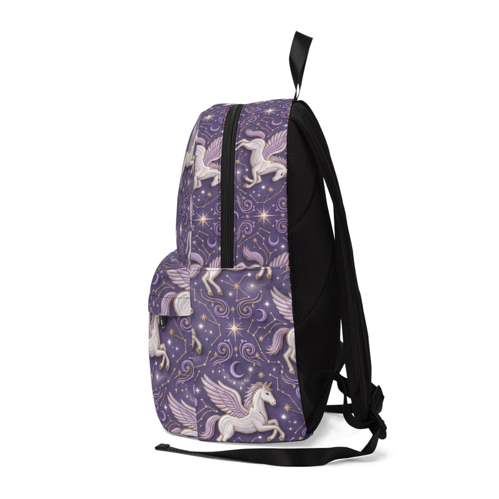 Pegasus Pattern Backpack – Purple Magical School Bag