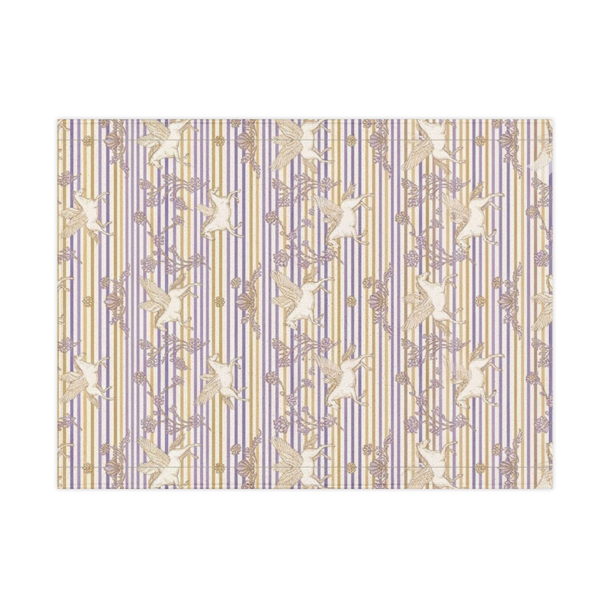 Toddler Blanket — Pastel Pegasus & Stars Striped Baby Throw