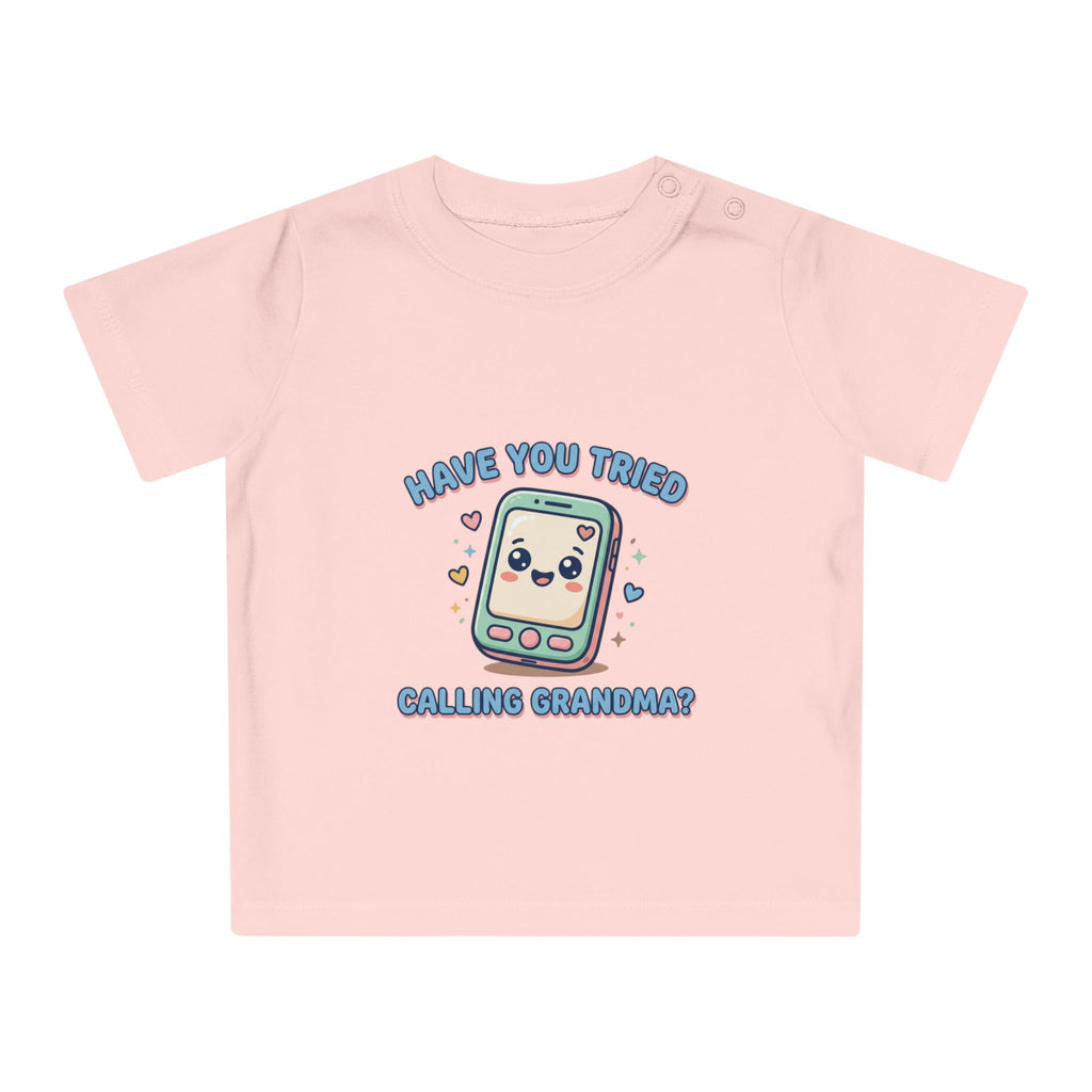 Have You Tried Calling Grandma? Cute Baby T-Shirt — Adorable Kawaii Phone Design for Newborns & Infant Gifts